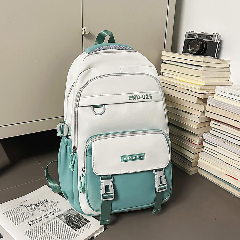 Schoolbag Color Matching Schoolbag 1011 New Middle and High School Large-capacity Casual Backpack Wear-resistant Practical Men's and Women's Backpack