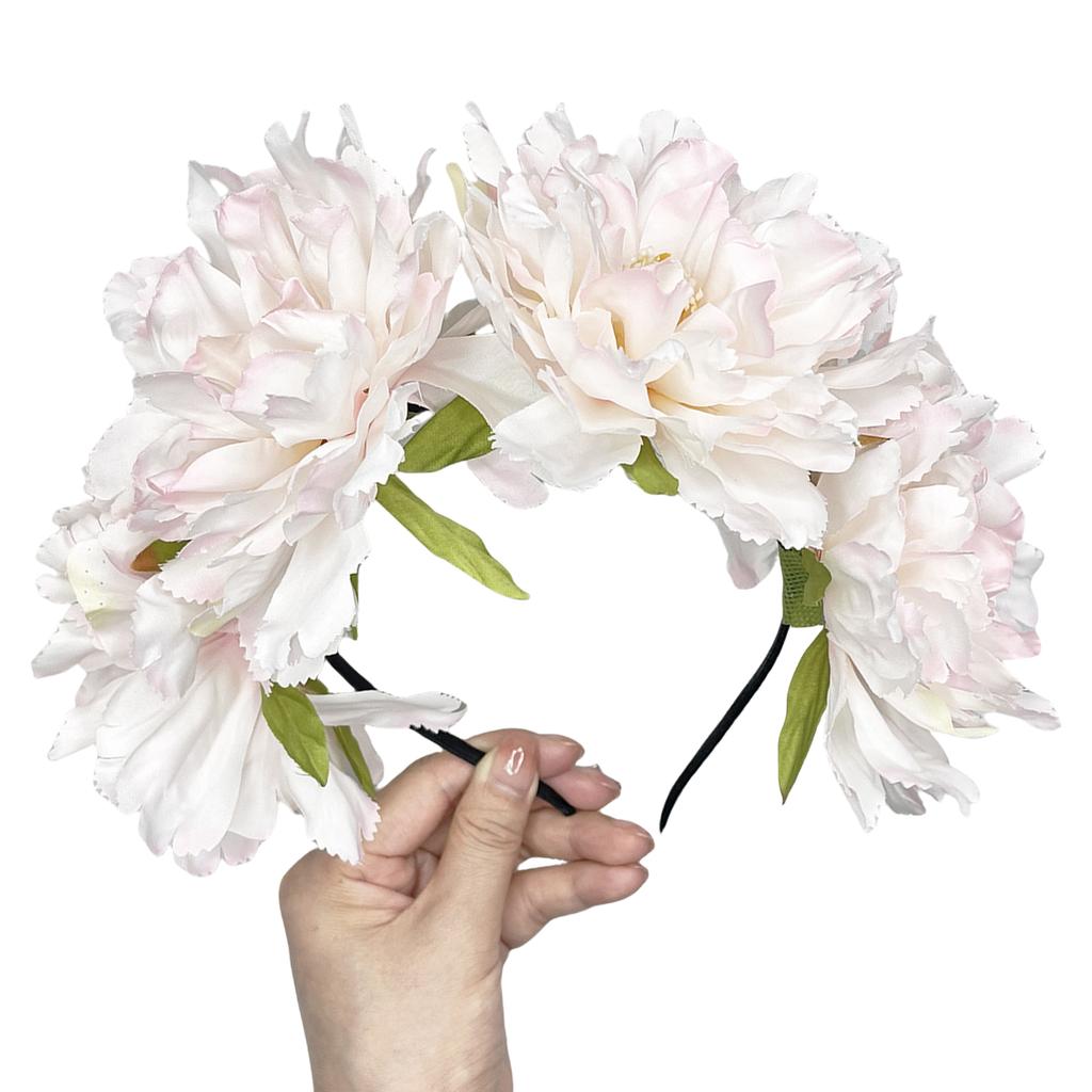 Delicate Beach Peony Headwear Headband Photo Props Party Cosplay Costumes Dancing Party Headband for Wedding