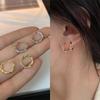 Pendientes de Aro con Colgante de Círculo Retorcido Pequeño Minimalistas de Moda para Mujer Clip de Oreja Geométrico Regalo de Joyería