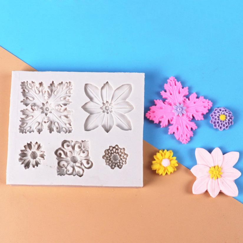Daisy Wild Chrysanthemum Rose Flower Silicone Mold Sugarcraft Chocolate Cupcake Baking Mold Fondant Cake Decorating Tools