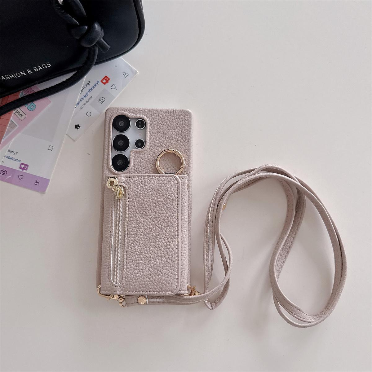 

Кошелек-чехол на ремешке через плечо с отделениями для карт для Samsung Galaxy S25 Edge S24 FE S23 S22 Ultra Plus A56 A55 A54 A53 A52 A14 A15 A16 A36 Galaxy A14