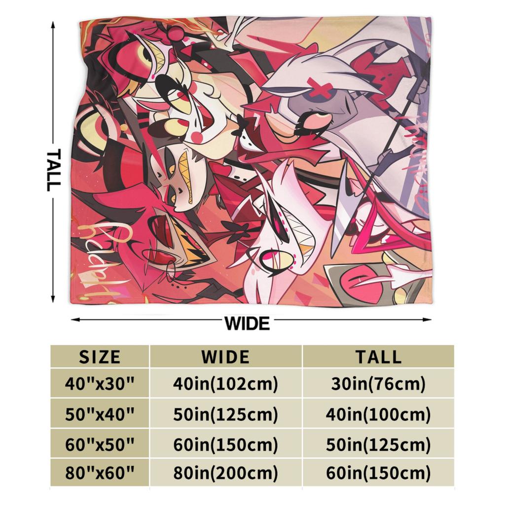 2025 H-Hazbin Hotel Charlie Cartoon Flannel Blanket  Warm Throw Blanket for Bedroom Picnic Print Bedspread Sofa Bed Cover