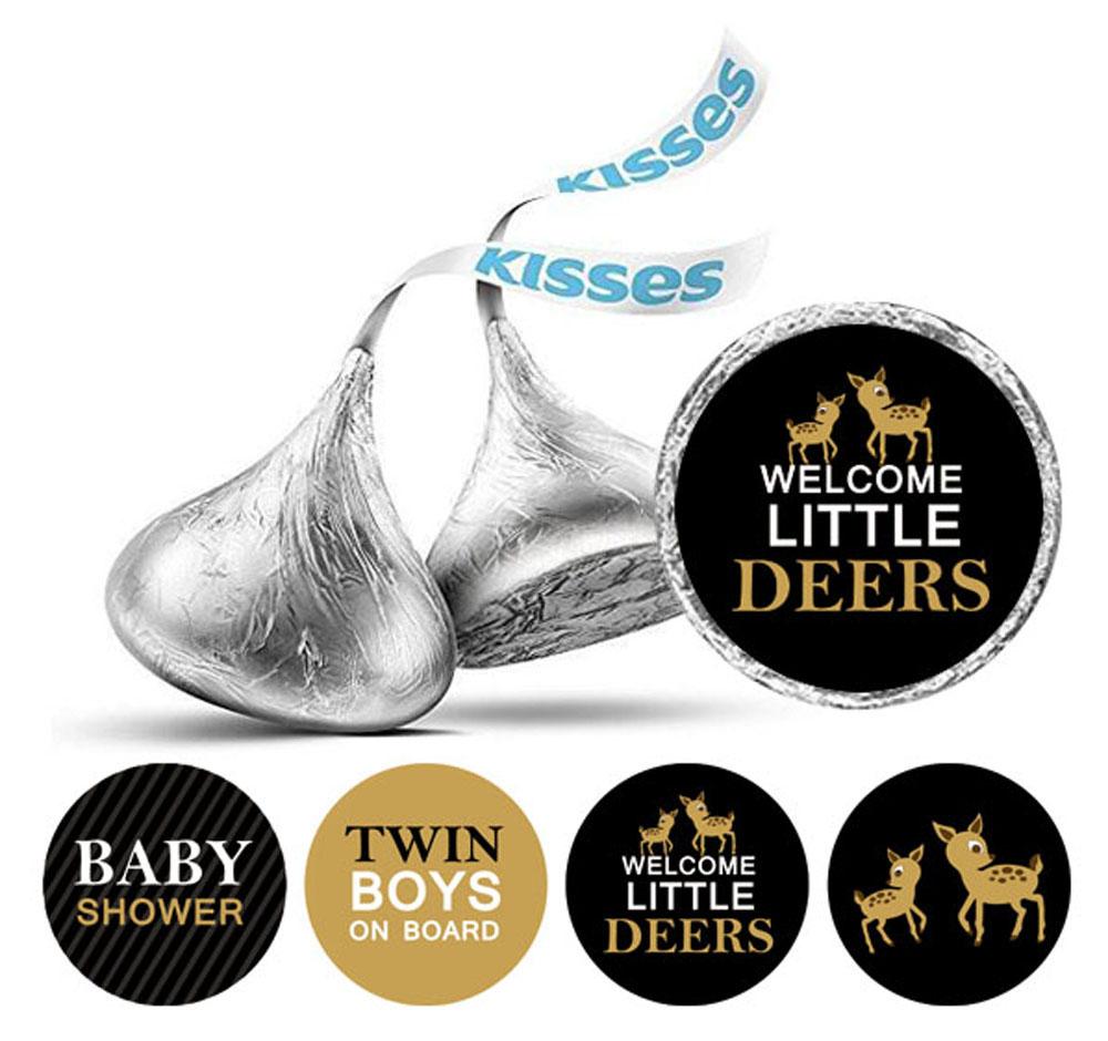 Darling Souvenir Pack Of 190 Pcs Baby Shower Theme  Stickers  Kisses  Candy Labels-Blue & Light