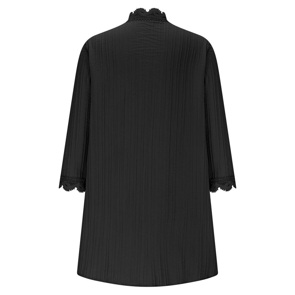 Women's Fashion Casual Seven Split Sleeve Solid Color Lace Cardigan Jacket