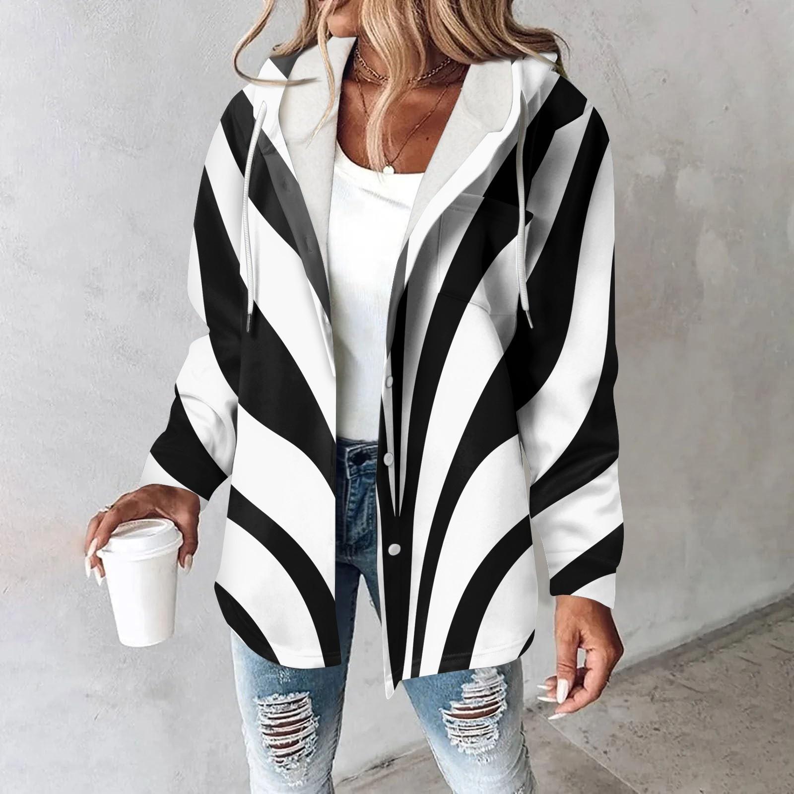 

Толстовки женские зимние теплые толстовки на пуговицах с капюшоном и завязками на шнурке с принтом куртка пальто L белый