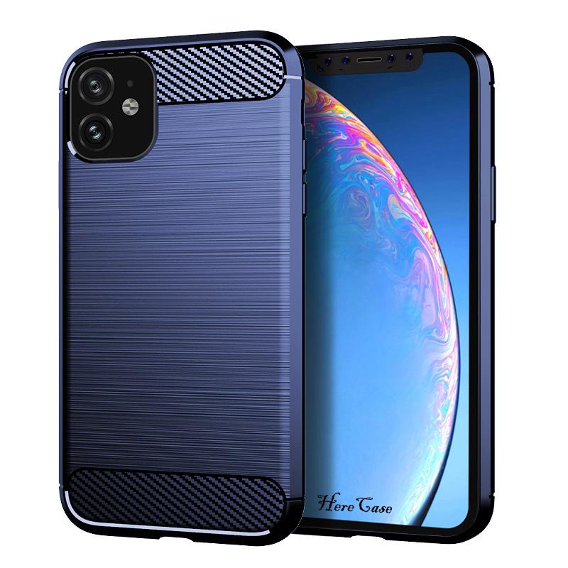

Резиновый чехол из углеродного волокна для iPhone 11 12 13 14 PRO MAX 7 7Plus 8 8Plus X XR XS MAX SE 2020 6 6S ультратонкий силиконовый чехол For iPhone XR синий