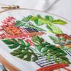 24TE 3 Sets Flower Embroidery Set with Instruction Cloth Pattern Thread Hoop Needle