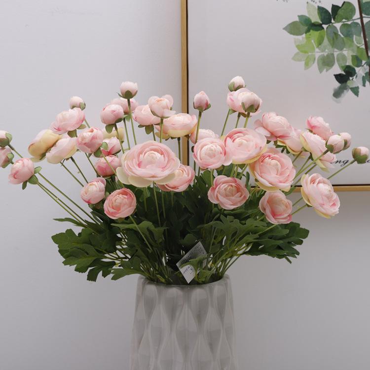 1PCS Artificial 4 Heads Lotus Flower Bouquets Simulated Flower Ornaments Indoor Decorations