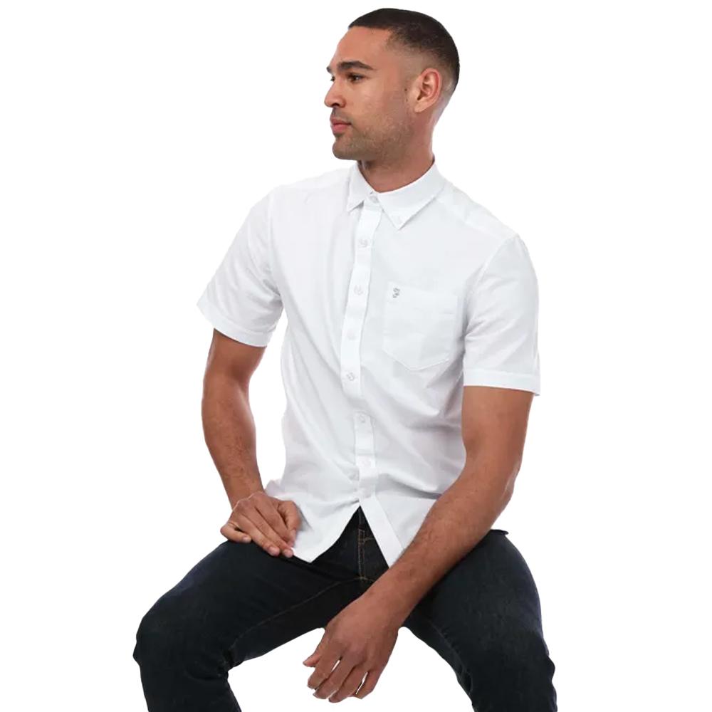 Farah Mens Drayton Oxford Modern Short-Sleeved Shirt