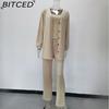BITCED Knitted Three-piece Summer Women's Coat, Vest and Trousers Set