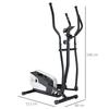 Elliptical Cross Trainer, Home Cardio Workout Machine with Eight Level Magnetic Resistance, LCD Monitor, Heart Rate Sensor, Two Wheels