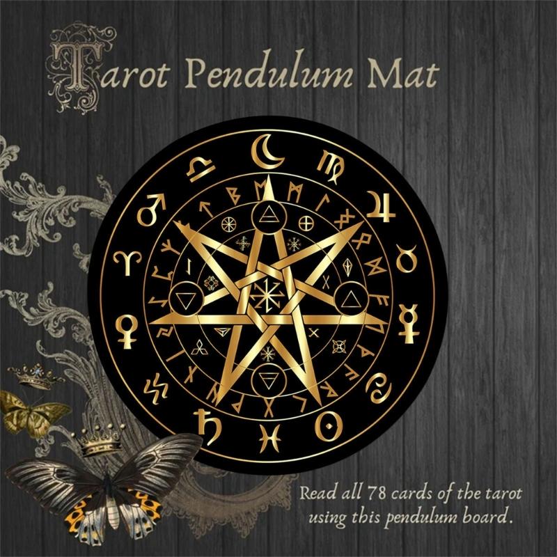 Dowsing Divinations Mat Pad Rune Pattern Astrology Pendulums Chart Mat Balancing Meditations Decoration Tarots Pad