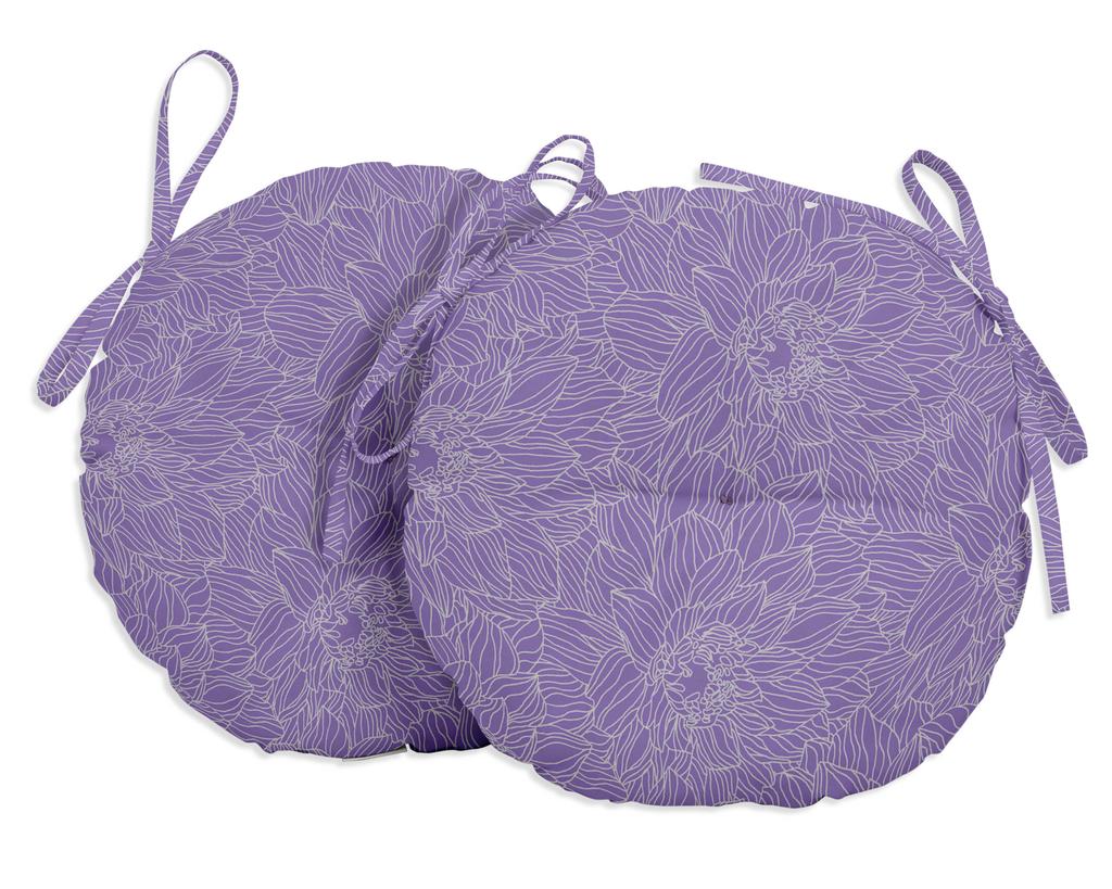 Vargottam Indoor Outdoor Round Bistro Chair Cushions Block Print 15-Inch Bistro Chair Pads Waterproof Seat Chair Cushion For Home