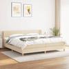 VidaXL Divan Bed with Mattress Cream 200x200 Cm Fabric - Model 3126994