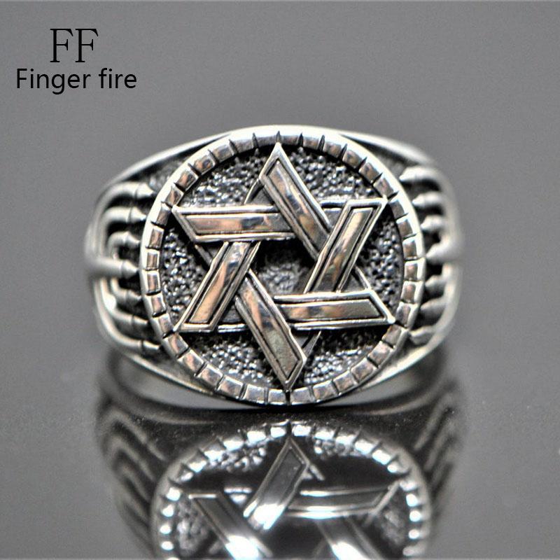 

Винтаж Pentagram Гравированные мужские кольца Свадьба Свадьба Пляж Вечеринка Ювелирные изделия