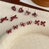 Ankola Red Bow Earrings: Elegant, Versatile Silver Needle Jewellery for Women