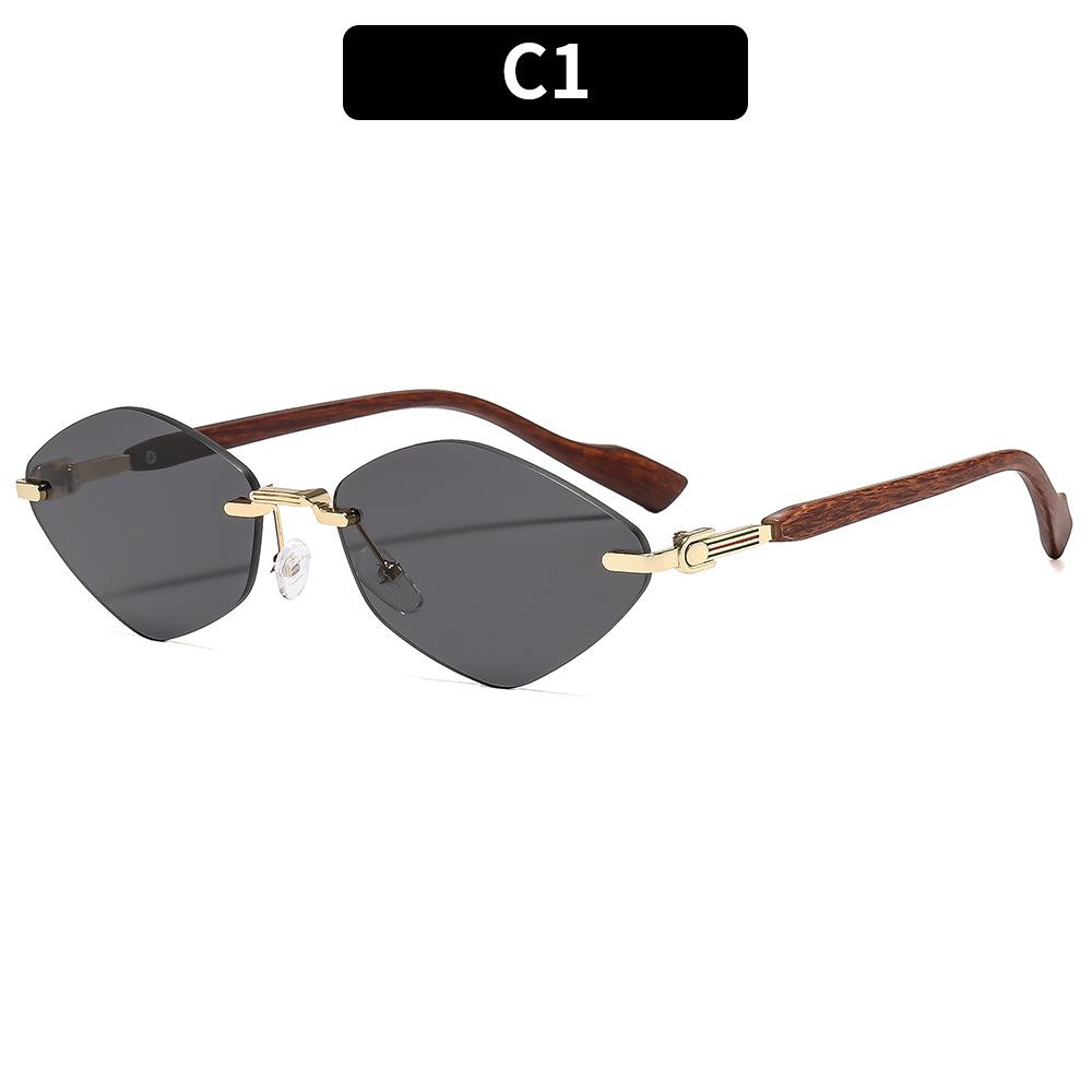 New Elegant Frameless Bevelled Edge Women s Sunglasses Multiple Color Choices with Premium Metal Frame Lightweight Durable as pictures
