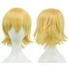 Parrucca Cosplay Corta Sintetica Unisex 12 Pollici per Festa BOB con Frangia Rosa Biondo Arancione Costume di Halloween Parrucca Lolita