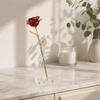 Transparent Stand Artificial Rose Display Gold Rose Collection  For Collection Display