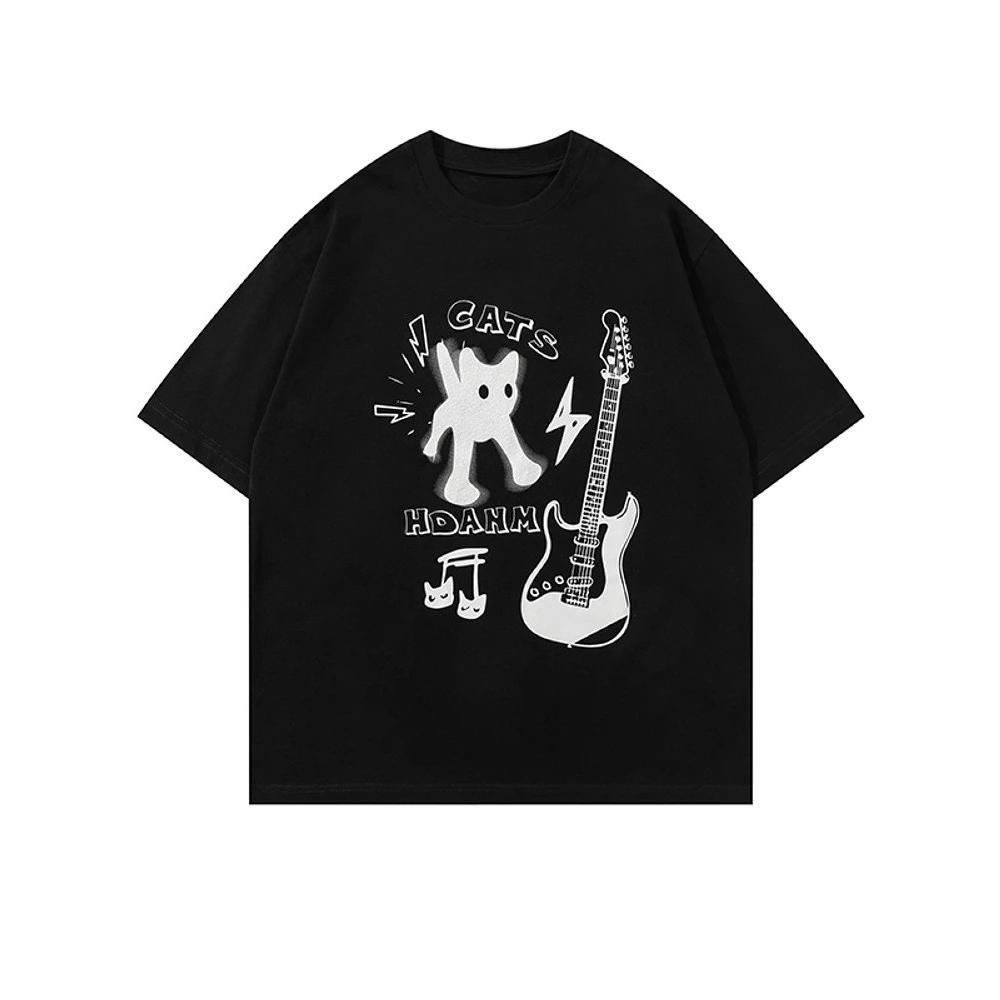 Women's T-shirt Y2k Clothes Kawaii Tops House Pet Print Streetwear Cute Cat Graphic cotton Clothing Autumn and winter innerwear