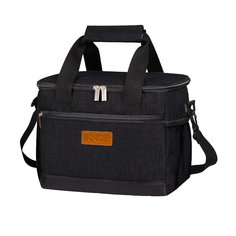 Najnowsza Przenośna Izolowana Torba na Lunch, Gruba Wodoodporna Torba Piknikowa 600D Oxford z Wkładem Lodowym na Lunch - Szczelna, Pasek na Ramię, Wodoodporna