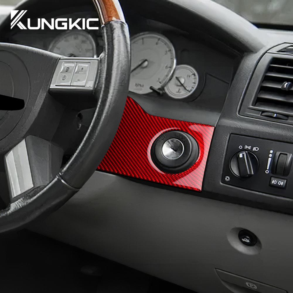Real Soft Carbon Fiber Sticker For Chrysler 300 300C 2005 2006 2007 2008 2009 2010 Below Speedometer Keys Frame Interior Trim