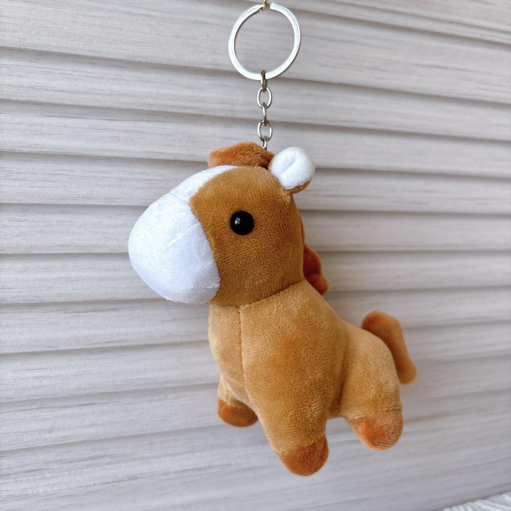 Mini Animal Plush Pendant: Giraffe, Zebra & Donkey Cartoon Figures