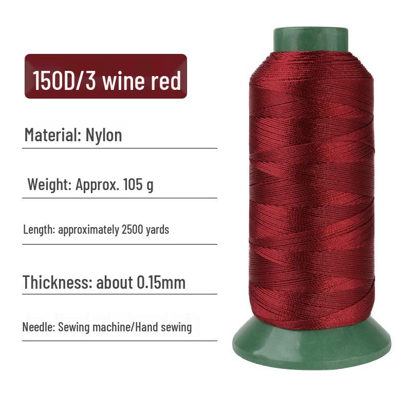 150D/3-Ply High-Strength Mercerized Nylon Thread for Sewing and Leatherwork