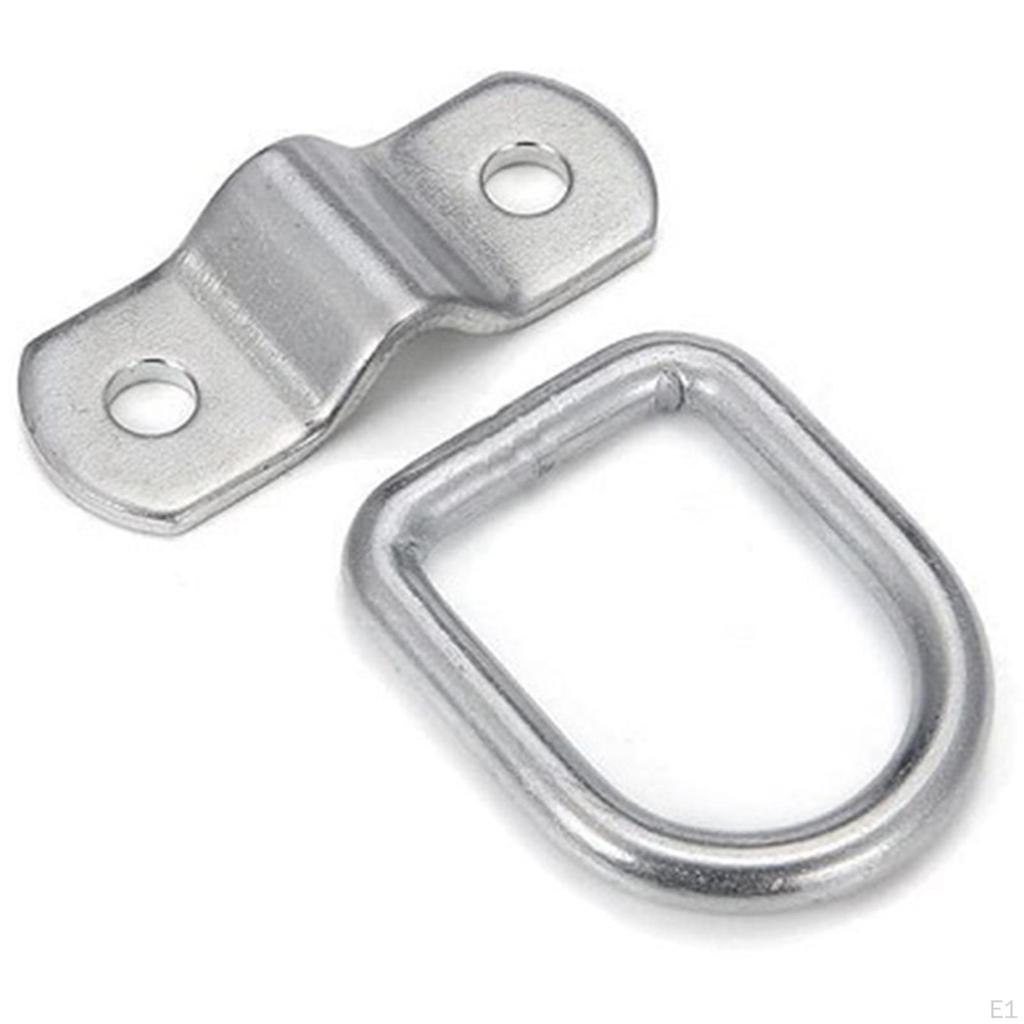 10x Stainless Steel D Rings with Screws Surface Mounting Lashing Trailer Anchors Tie Downs for