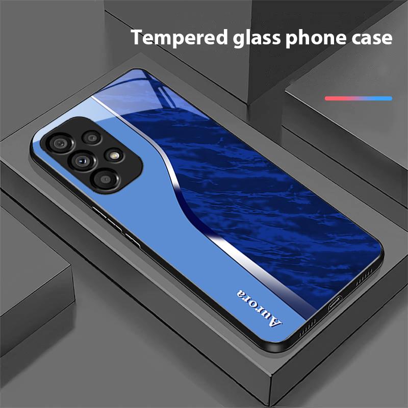 

Фиолетовый узор воды для Samsung Galaxy S 8 9 10 20 Plus 21 FE 22 23 24 Ultra S7 Edge Черный Чехол для телефона из закаленного стекла Жесткий чехол for Galaxy S21 Ultra