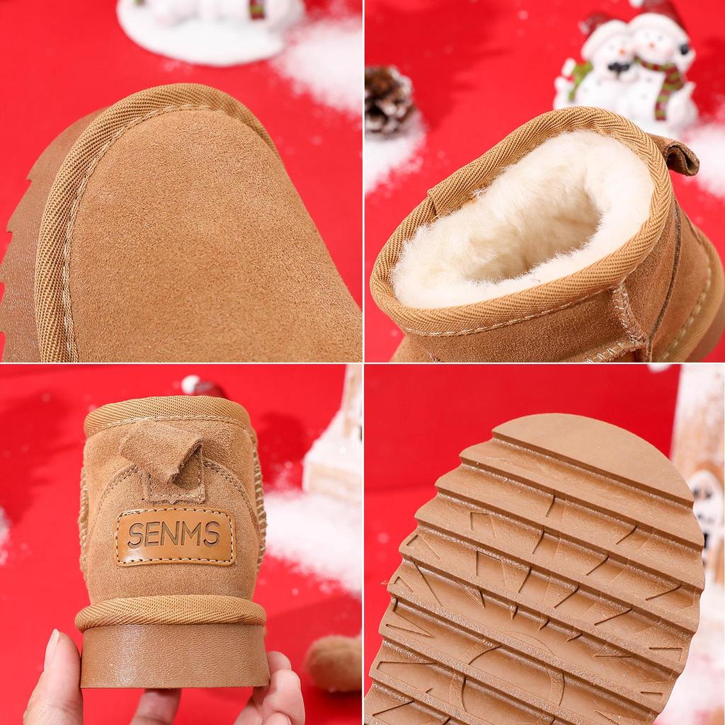 Children's Sheepskin & Wool Winter Snow Boots 2025 – Genuine Leather for Boys & Girls