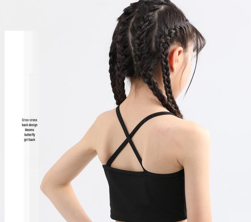 High-End Kids' Nylon Yoga Set: Nude Feel, Beautiful Back Camisole, Quick-Dry Dance Sportswear