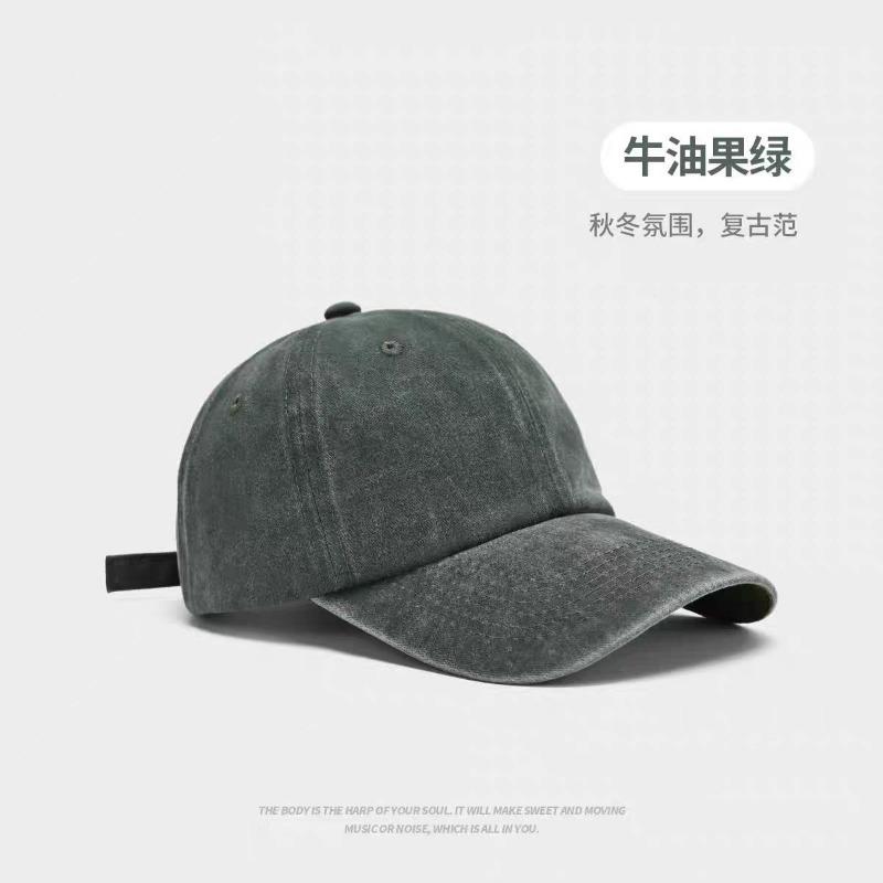 Washed Peaked Cap Men's Enlarged and Deepened Baseball Cap Autumn and Winter Old Cowboy Spring and Autumn Hat Women Show a Small Soft Top