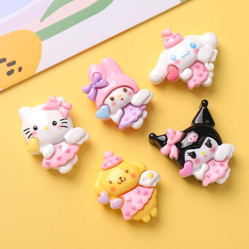 10 Pcs New Mini Kawaii Cartoon Animal Kitten Puppy Rabbit Series Resin Scrapbook Diy Jewelry Gift Hairpin Accessories A21