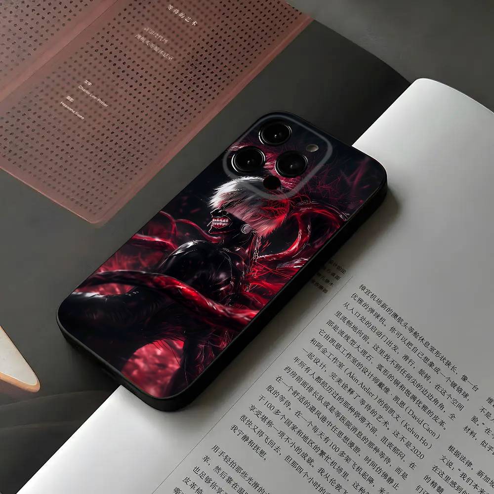 R-Tokyo Ghoul Kaneki Ken Phone Case For Iphone 16 15 11 13 14 Pro Max 7 8 Plus X Xr Xs Max 12mini Black Shell Cover Case