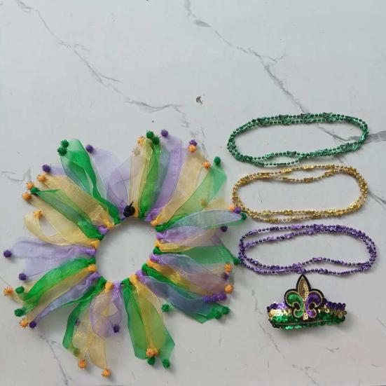 Big Goose Clothes Fluffy Gauze Skirt Costume with Fur Ball Edges Mardi Gras Headdress Elastic Strap Neck Rings Garden Goose Decoration for Festive