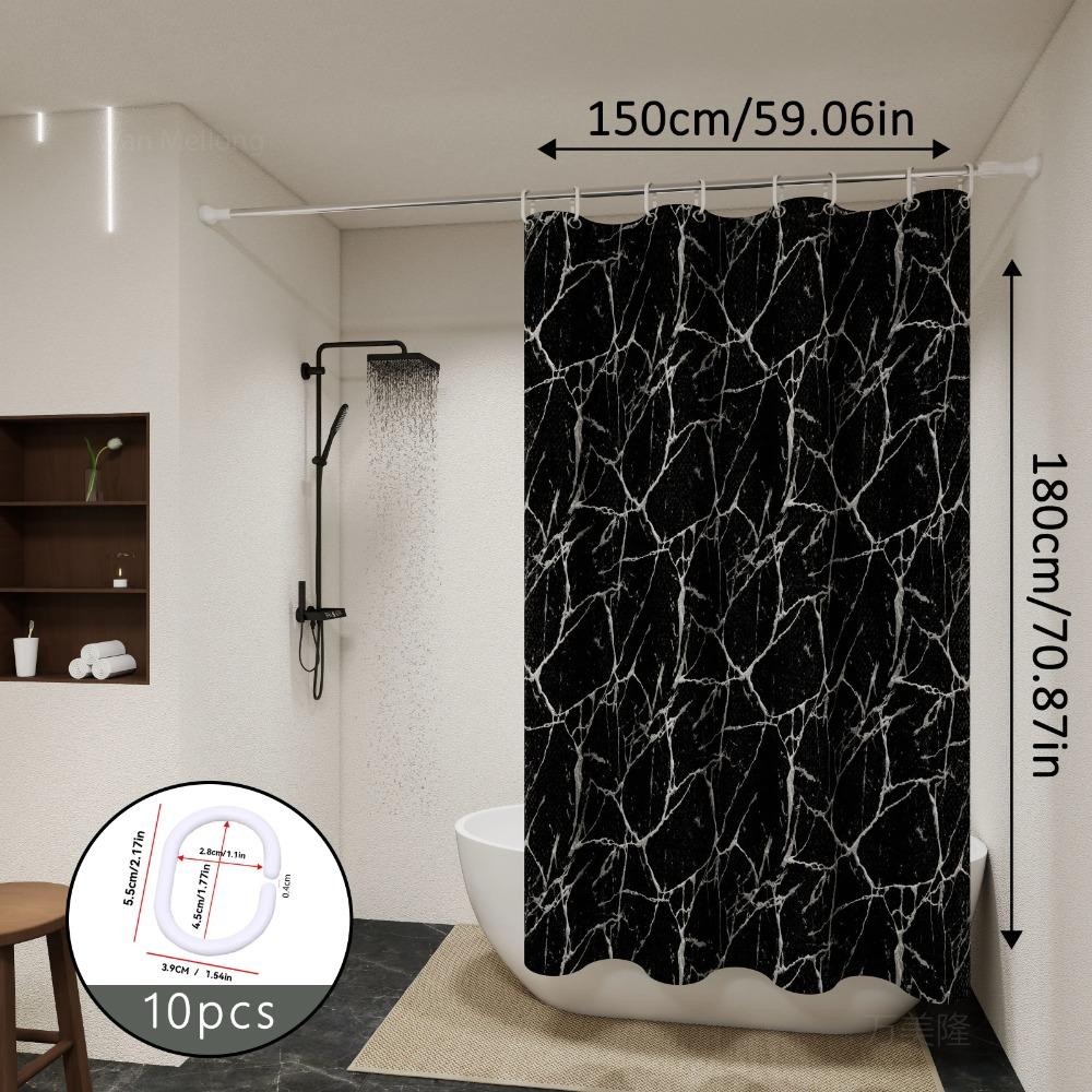 Tenda da Doccia Impermeabile per Bagno Tende da Vasca da Bagno Facili da Pulire e Pulire con Panno Tende da Doccia in PEVA Tenda Marmo con Ganci