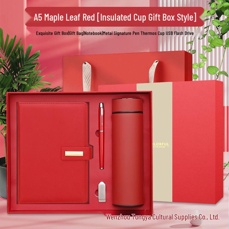 Customizable Business Diary Gift Set with Logo Printing - One-Buckle Notebook and Corporate Souvenir