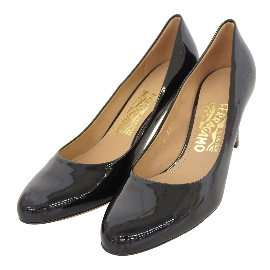 Makellose Salvatore Ferragamo Pumps LEO 70 schwarz Lackleder Damen 6.5 Gebraucht