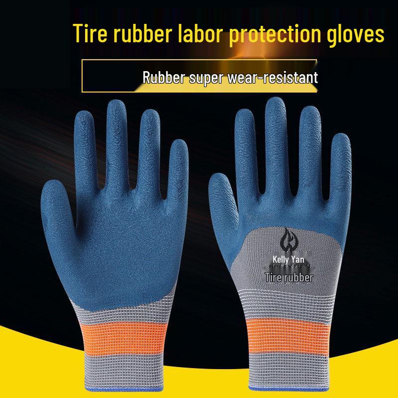 Work-Resistant Non-Slip Latex Gloves for Construction