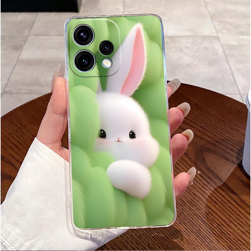 For Oppo Reno 15C 5G PMD110 Case Clear Luxury Cute Love Rabbit Funny Painting TPU Soft Silicone Casing For Oppo Reno15C 5G Cover