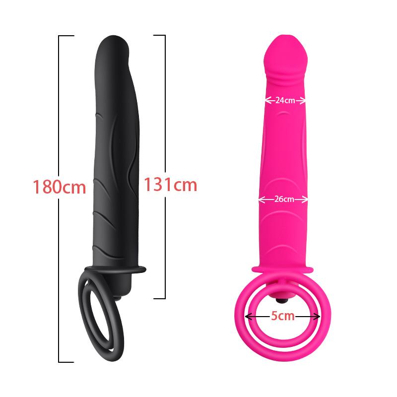 Climax Delay Penis Ring Vibrator for Couples Silicone Wearing Dildo G Spot Stimulate Anal Butt Plug Massager Adult Sex Toys for Men Women Masturbator