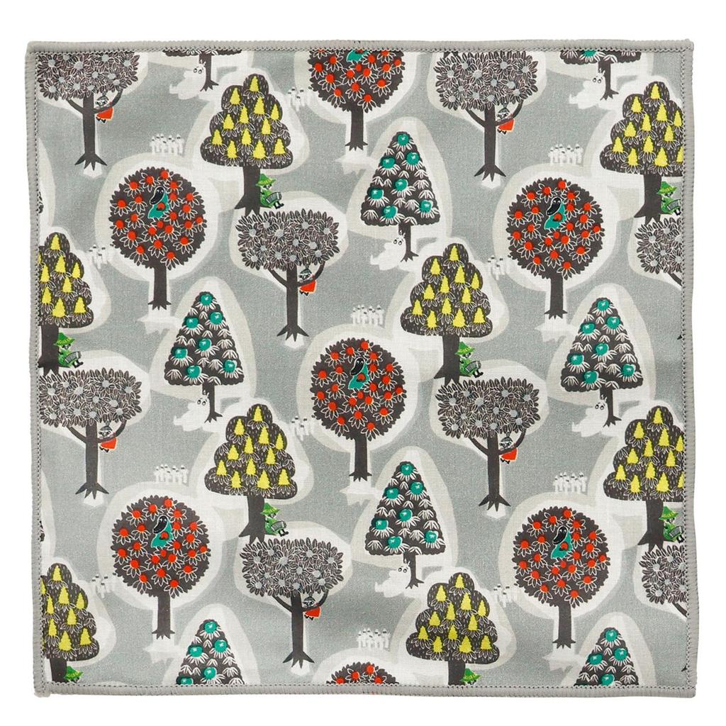 Quarter Report Moomin Eyeglass Forest W20 x H20cm in (MOOMIN) Cloth, Scenery, Gray, Approx. [Made Japan]