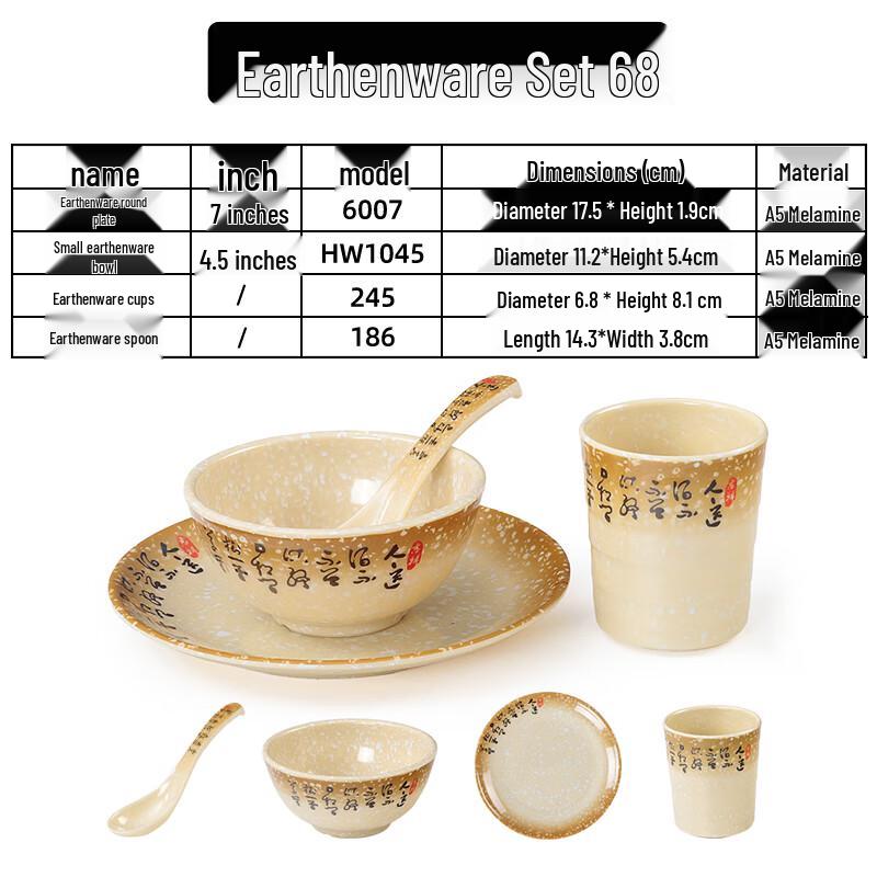Qianxing Imitation Porcelain Melamine Tableware Set