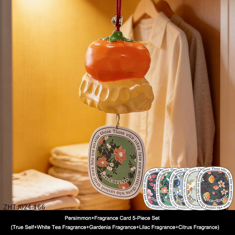 

Persimmon Pendant Ornament with Fragrant Cards Wardrobe Car Pendant with Long-Lasting Fragrance Decoration Gift