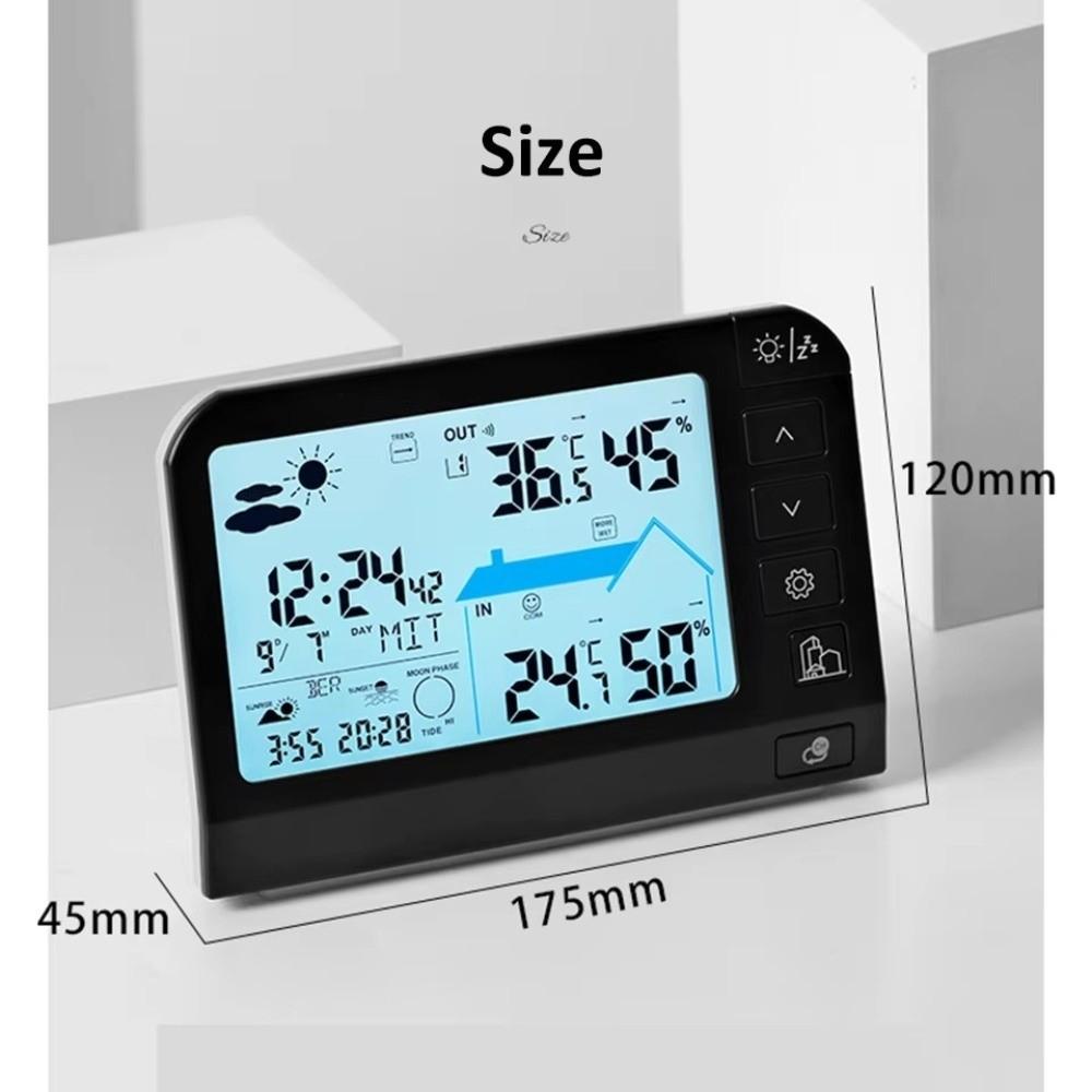 Minimalist LCD Display Weather Clocks Humidity Thermometer Hanging Watch Forecast Alarm Snooze Wall Clock Home Improvement