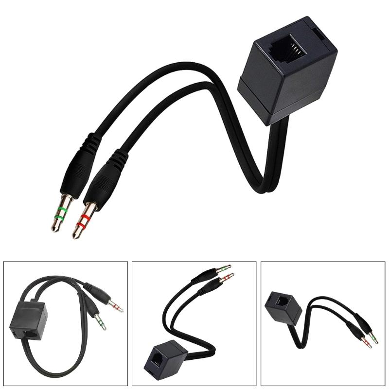 Female RJ9 Headset to Male 3.5mm Mobile Phone Adapter Converter Cable for Call Center,Business Conference 35cm Long