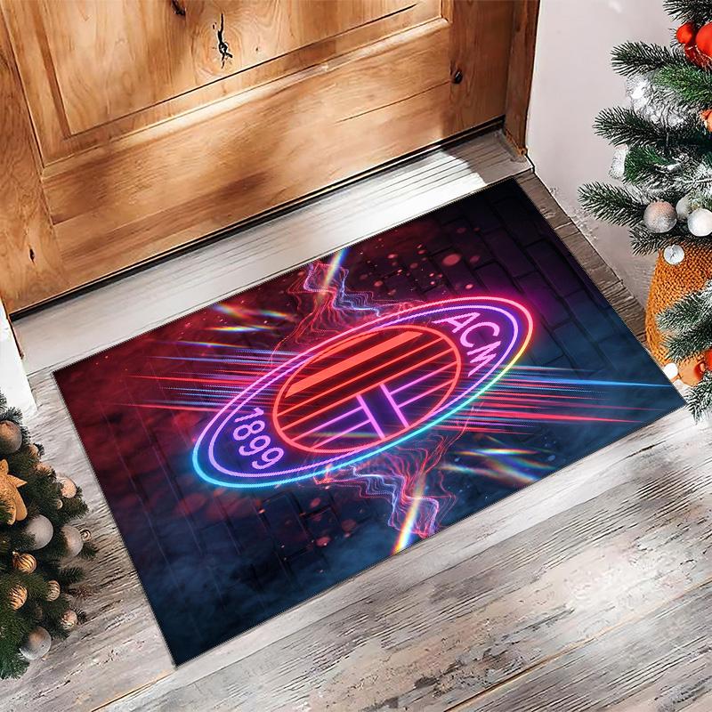 AC Mailand Bedruckter Flanell Teppich Rutschfest Weicher Polyester Boden Teppich Indoor Dekor Matte für Schlafzimmer Wohnzimmer Sofa Spielzimmer Heimdekoration
