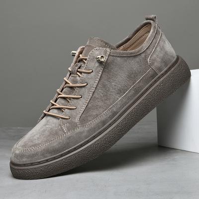 Moda Męskie Wysokiej Jakości Buty Casual Modne Buty Męskie Wygodna Gruba Podeszwa Do Chodzenia Męskie Sneakersy Nowe Zamszowe Skórzane Buty Sznurowane