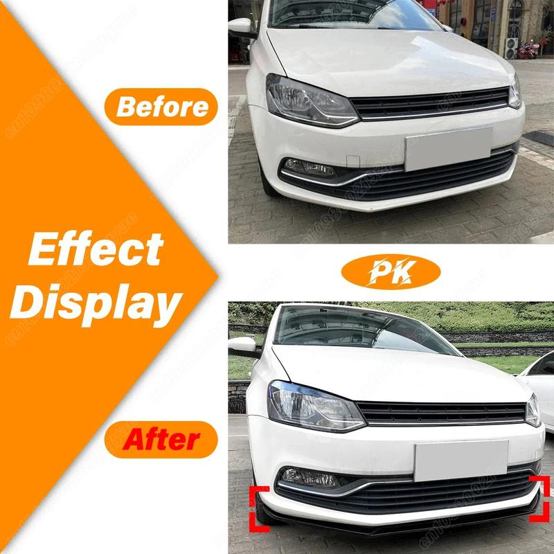 For Volkswagen VW Polo 6R 6C 2009 2010 2011 2012 2013 2014 2015 2016 2017 Front Bumper Lip Splitter Exterior Accessories BodyKit